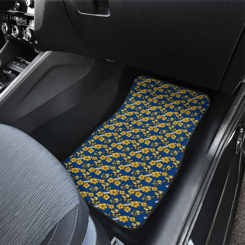 Parramatta Eels Car Mats Tropical Hibiscus Floral Seamless Rugby Mascot
