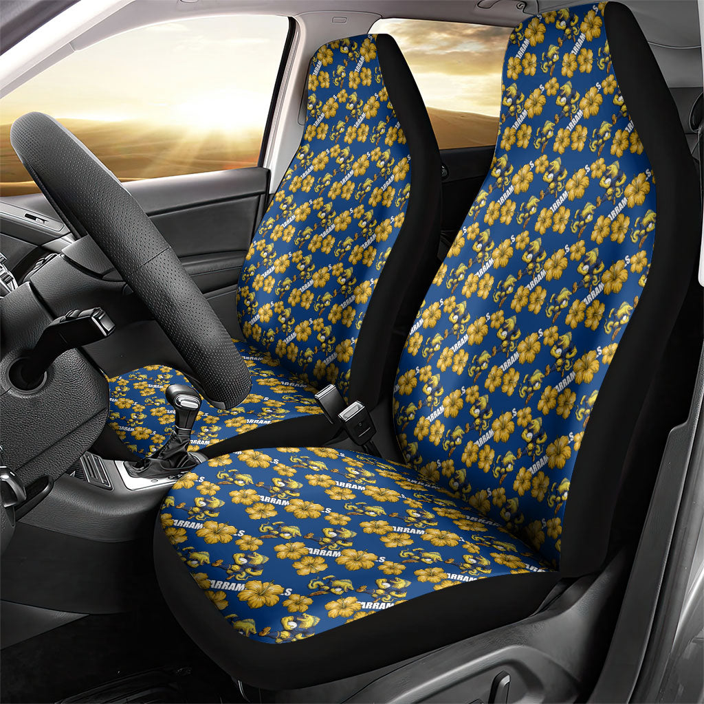Parramatta Eels Car Seat Cover Tropical Hibiscus Floral Seamless Rugby Mascot