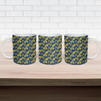 Parramatta Eels Ceramic Mug Tropical Hibiscus Floral Seamless Rugby Mascot