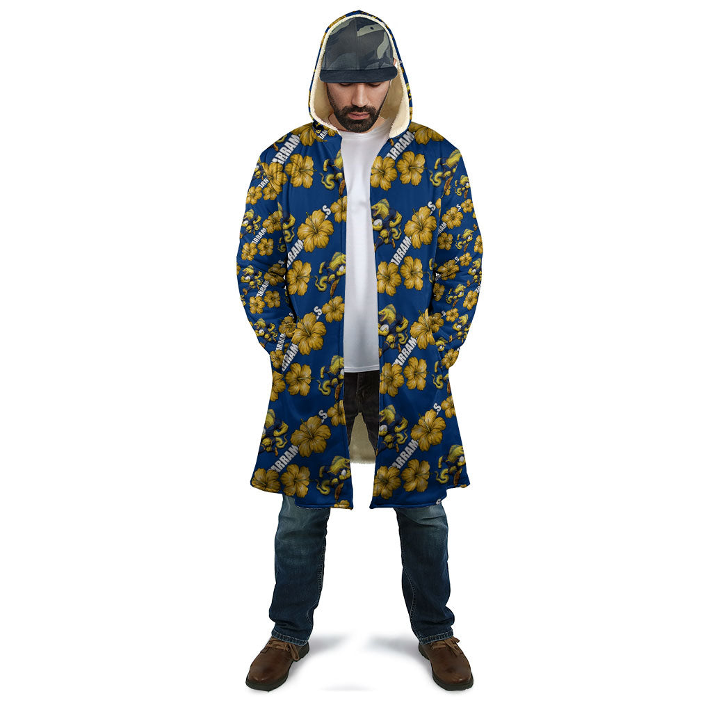 Parramatta Eels Cloak Tropical Hibiscus Floral Seamless Rugby Mascot