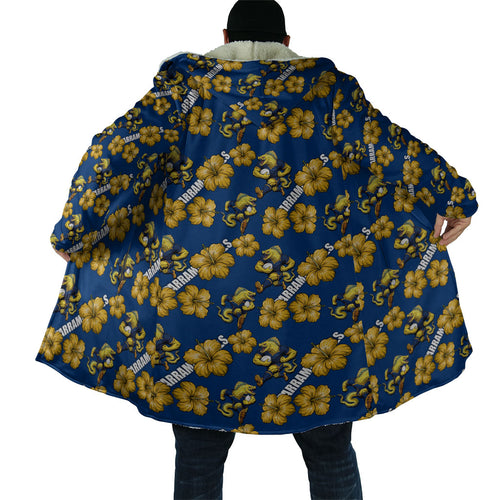 Parramatta Eels Cloak Tropical Hibiscus Floral Seamless Rugby Mascot