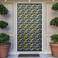 Parramatta Eels Door Cover Tropical Hibiscus Floral Seamless Rugby Mascot