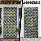 Parramatta Eels Door Cover Tropical Hibiscus Floral Seamless Rugby Mascot
