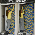 Parramatta Eels Door Cover Tropical Hibiscus Floral Seamless Rugby Mascot