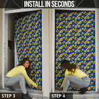 Parramatta Eels Door Cover Tropical Hibiscus Floral Seamless Rugby Mascot