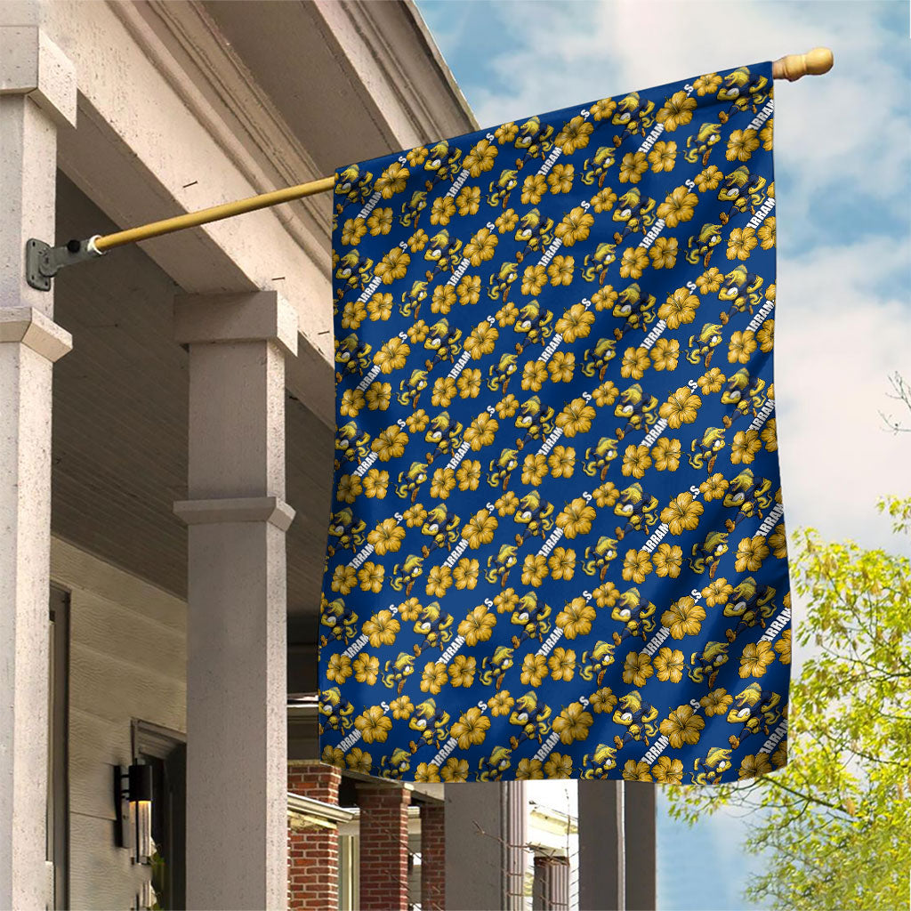 Parramatta Eels Garden Flag Tropical Hibiscus Floral Seamless Rugby Mascot