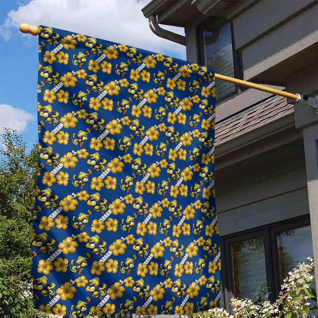 Parramatta Eels Garden Flag Tropical Hibiscus Floral Seamless Rugby Mascot