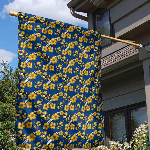 Parramatta Eels Garden Flag Tropical Hibiscus Floral Seamless Rugby Mascot