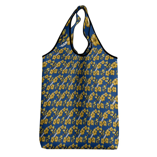 Parramatta Eels Grocery Bag Tropical Hibiscus Floral Seamless Rugby Mascot