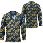 Parramatta Eels Hockey Jersey Tropical Hibiscus Floral Seamless Rugby Mascot