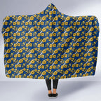Parramatta Eels Hooded Blanket Tropical Hibiscus Floral Seamless Rugby Mascot