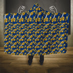 Parramatta Eels Hooded Blanket Tropical Hibiscus Floral Seamless Rugby Mascot