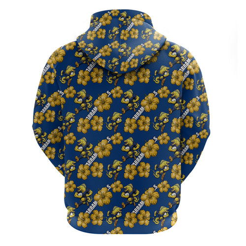Parramatta Eels Hoodie Tropical Hibiscus Floral Seamless Rugby Mascot