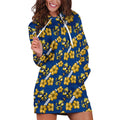 Parramatta Eels Hoodie Dress Tropical Hibiscus Floral Seamless Rugby Mascot