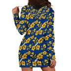 Parramatta Eels Hoodie Dress Tropical Hibiscus Floral Seamless Rugby Mascot