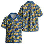 Parramatta Eels Kid Hawaiian Shirt Tropical Hibiscus Floral Seamless Rugby Mascot