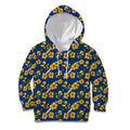 Parramatta Eels Kid Hoodie Tropical Hibiscus Floral Seamless Rugby Mascot