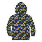 Parramatta Eels Kid Hoodie Tropical Hibiscus Floral Seamless Rugby Mascot