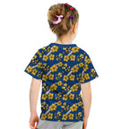 Parramatta Eels Kid T Shirt Tropical Hibiscus Floral Seamless Rugby Mascot
