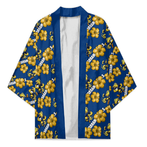Parramatta Eels Kimono Tropical Hibiscus Floral Seamless Rugby Mascot