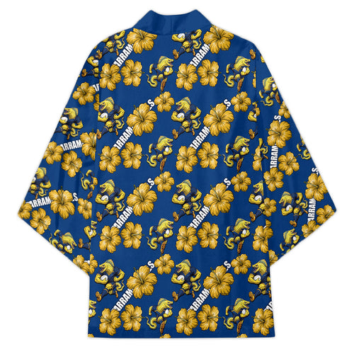 Parramatta Eels Kimono Tropical Hibiscus Floral Seamless Rugby Mascot