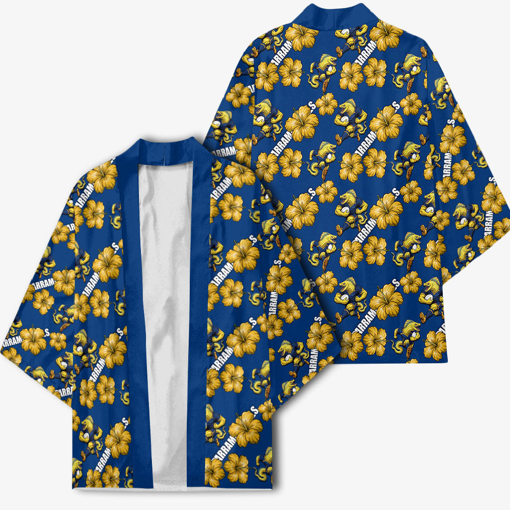 Parramatta Eels Kimono Tropical Hibiscus Floral Seamless Rugby Mascot