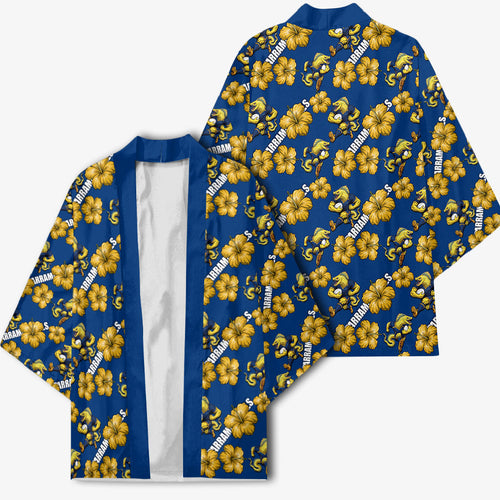 Parramatta Eels Kimono Tropical Hibiscus Floral Seamless Rugby Mascot