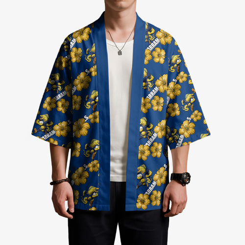Parramatta Eels Kimono Tropical Hibiscus Floral Seamless Rugby Mascot