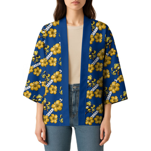 Parramatta Eels Kimono Tropical Hibiscus Floral Seamless Rugby Mascot