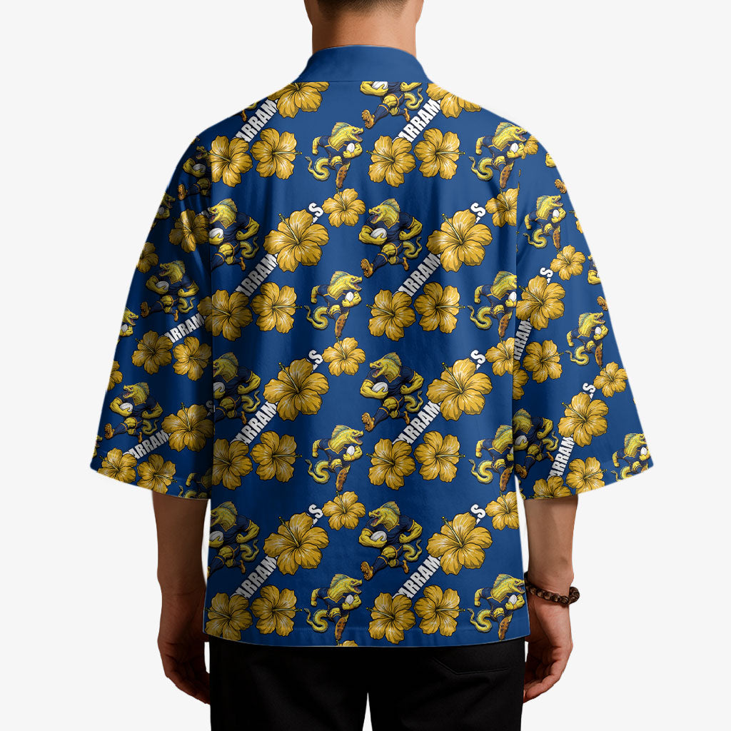 Parramatta Eels Kimono Tropical Hibiscus Floral Seamless Rugby Mascot