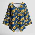 Parramatta Eels Kimono Sleeve Blouse Tropical Hibiscus Floral Seamless Rugby Mascot
