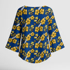 Parramatta Eels Kimono Sleeve Blouse Tropical Hibiscus Floral Seamless Rugby Mascot