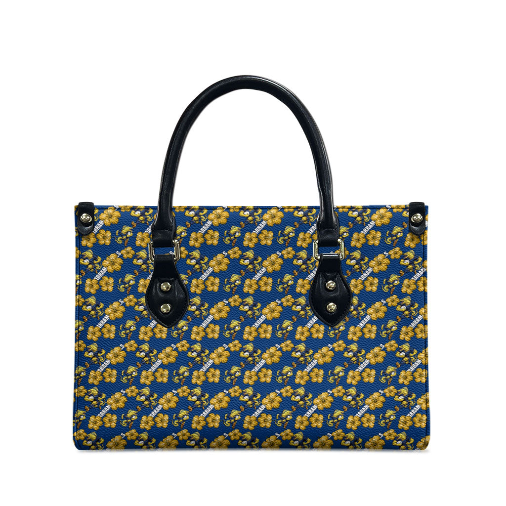Parramatta Eels Leather Bag Tropical Hibiscus Floral Seamless Rugby Mascot