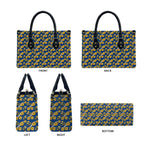 Parramatta Eels Leather Bag Tropical Hibiscus Floral Seamless Rugby Mascot