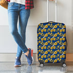 Parramatta Eels Luggage Cover Tropical Hibiscus Floral Seamless Rugby Mascot