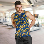 Parramatta Eels Men Tank Top Tropical Hibiscus Floral Seamless Rugby Mascot