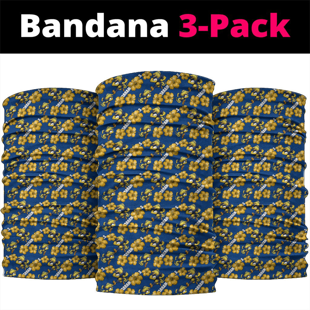 Parramatta Eels Neck Gaiter Tropical Hibiscus Floral Seamless Rugby Mascot