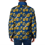 Parramatta Eels Padded Jacket Tropical Hibiscus Floral Seamless Rugby Mascot