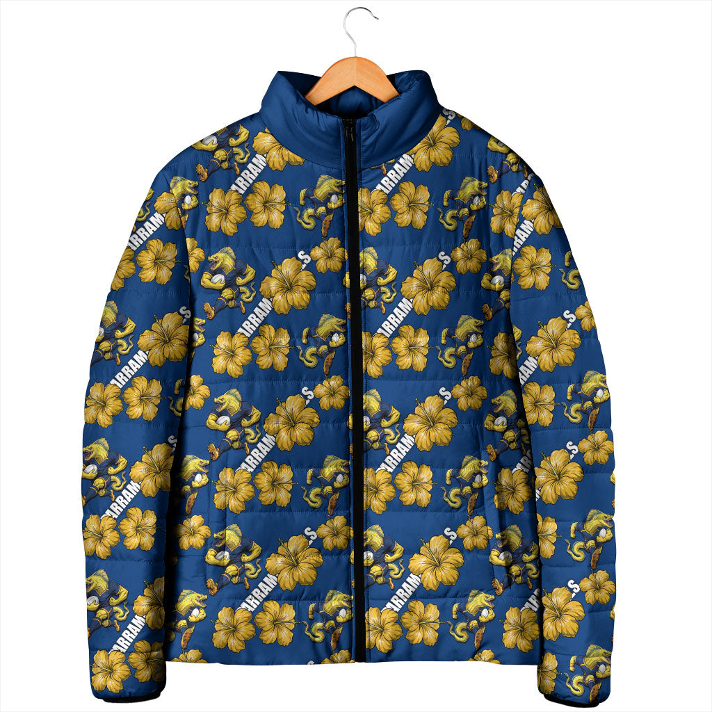 Parramatta Eels Padded Jacket Tropical Hibiscus Floral Seamless Rugby Mascot