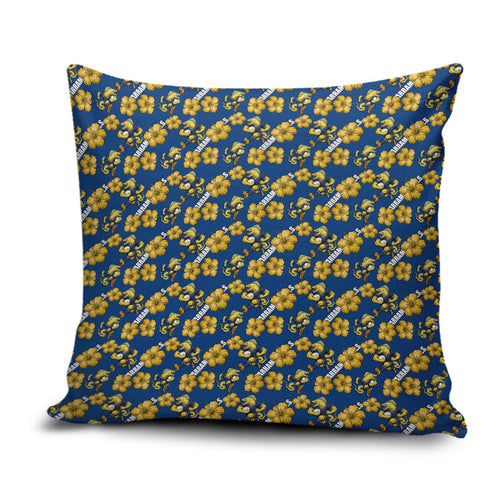Parramatta Eels Pillow Cover Tropical Hibiscus Floral Seamless Rugby Mascot