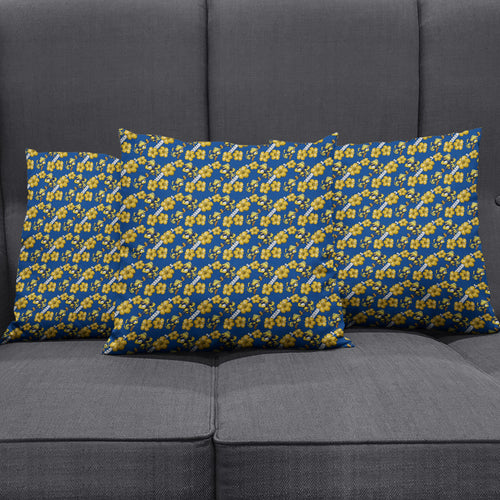 Parramatta Eels Pillow Cover Tropical Hibiscus Floral Seamless Rugby Mascot