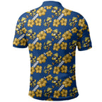 Parramatta Eels Polo Shirt Tropical Hibiscus Floral Seamless Rugby Mascot