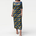 Parramatta Eels Puletasi Tropical Hibiscus Floral Seamless Rugby Mascot