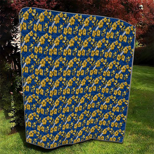 Parramatta Eels Quilt Tropical Hibiscus Floral Seamless Rugby Mascot