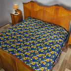 Parramatta Eels Quilt Tropical Hibiscus Floral Seamless Rugby Mascot