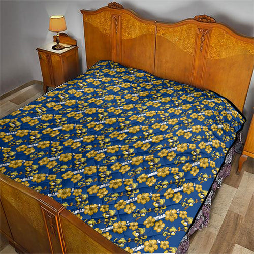 Parramatta Eels Quilt Tropical Hibiscus Floral Seamless Rugby Mascot