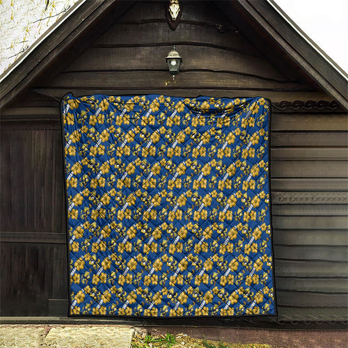 Parramatta Eels Quilt Tropical Hibiscus Floral Seamless Rugby Mascot