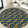 Parramatta Eels Round Carpet Tropical Hibiscus Floral Seamless Rugby Mascot