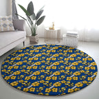 Parramatta Eels Round Carpet Tropical Hibiscus Floral Seamless Rugby Mascot