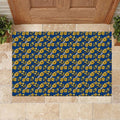 Parramatta Eels Rubber Doormat Tropical Hibiscus Floral Seamless Rugby Mascot
